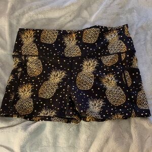 Constantly Varied Gear Black and Gold Pineapple Women's Athletic Shorts